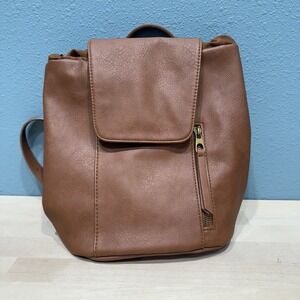 Universal Thread Mini Backpack Brown Faux Leather Small Tote Bag Adjustable